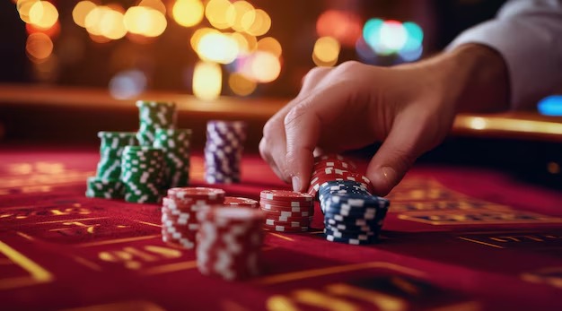 Live Dadu Online croupier rolling dice in nikmat69 studio